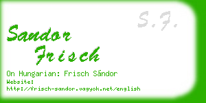 sandor frisch business card